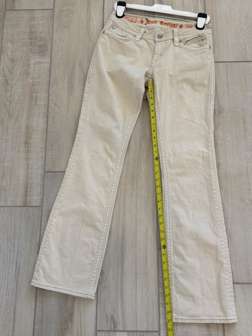 ✧ Y2K Rock Revival Low Rise Bootcut Jeans ✧Size 29, ivory - Picture 15 of 15
